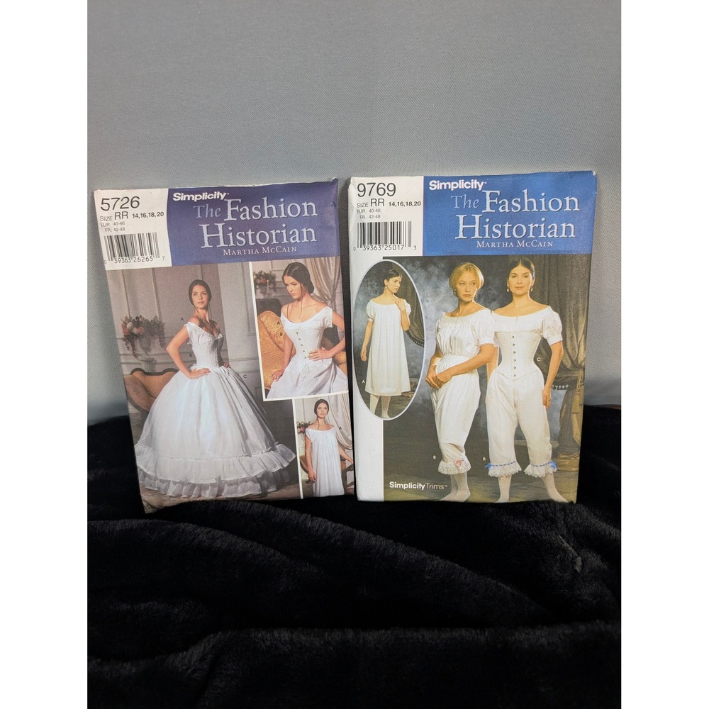 Simplicity Fashion Historian Sewing Patterns 9769 5726 Misses 14-20 White Good